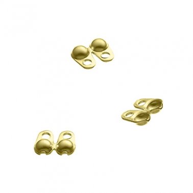 Doré Jaune 1µ - Cache-nœuds perle 2mm double anneau (env.100pcs)