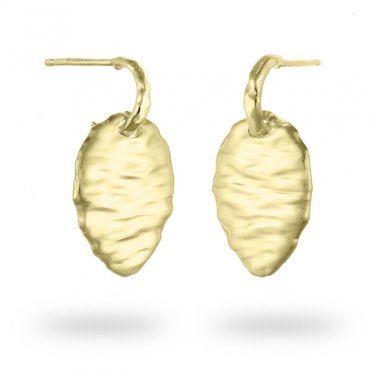 Doré jaune 3µ - Boucles d'oreilles gouttes irrégulières 20x15mm collection Petra
