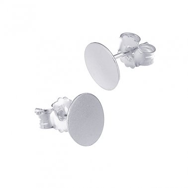 Boucles d'oreilles rond plat polis miroir 8mm (3paires)