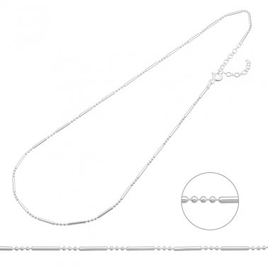 Collier chaîne perles et barrettes 40+5cm extension (1pc)