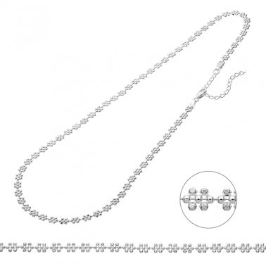 Collier fleurs de perles facettées 3,7mm 38+5cm extension (1pc)