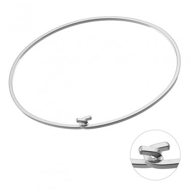 61x49mm oval bangle 1,3mm square wire with hooks (1pc)