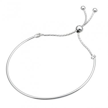 Bracelet jonc 2mm et chaîne fermoir perle coulissante (1pc)