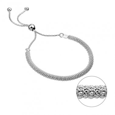 Bracelet chaîne pop 3,7mm, fermoir perle coulissante (1pc)