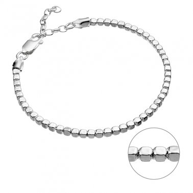 Bracelet chaîne carrés 3mm 16+3cm extension (1pc)
