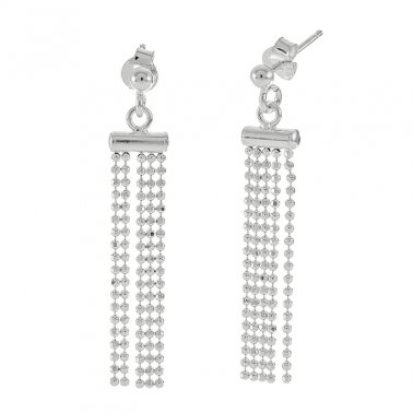 30mm earrings with bar and 5 bead chains (1pair)