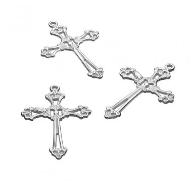 Crucifix baroque 30mm avec anneau (2pcs)