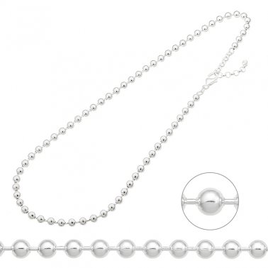 Collier perles 5mm 45+5cm extension (1pc)