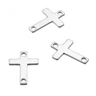 10x7mm cross charm with 2 holes (approx. 20pcs)