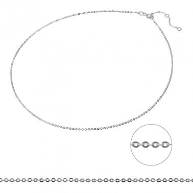 Collier chaîne forçat 40cm avec anneaux à 36,5cm et 38,5cm (1pc)