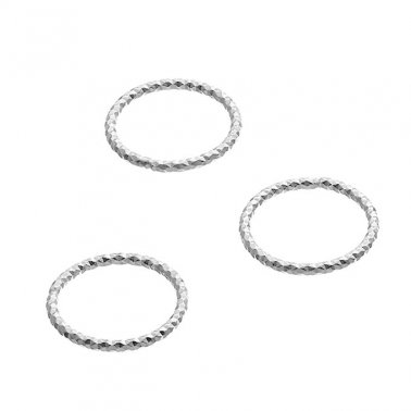 10mm closed jump rings  faceted 1mm wire (10pcs)