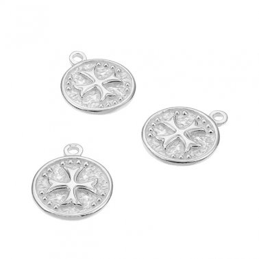 15mm embossed Celtic cross medals with one ring (2pcs)