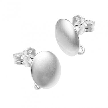 10mm round flat stud earrings with ring at the back (3pairs)