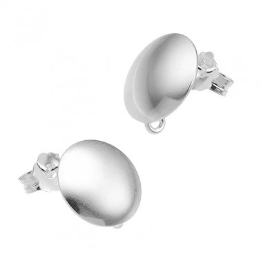 12mm round flat stud earrings with ring at the back (3pairs)
