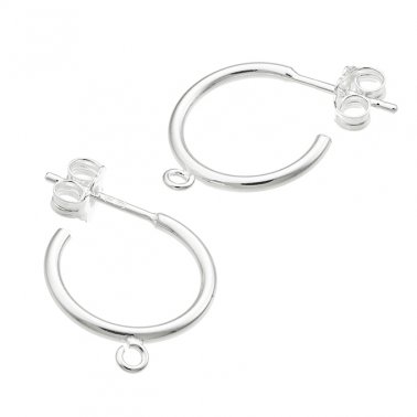 15mm hoop earring supports with 1 ring tube 1,5mm (3pairs)