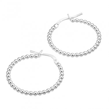 24mm beaded wire hoop earrings (1pair)