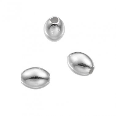 Glatte ovale Perle 6x7mm Loch 2mm (ca 30Stk)