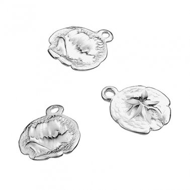 11,5mm fossil star fish pendant with ring (3pcs)