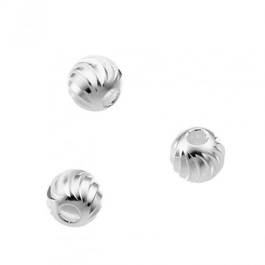 Geschliffene (Streifen) Perle 4,6mm Loch 1,7mm (ca 40Stk)