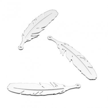30mm feather charms 1 hole (10pcs)