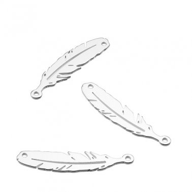 22mm feather charms 2 holes (10pcs)