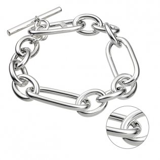 Bracelet chaîne fantaisie avec fermoir toggle 20,5cm (1pc)