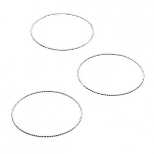 40mm closed jump rings faceted 1mm wire (3pcs)