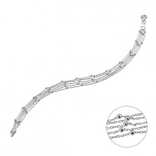 Bracelet 5 rangs à perles 19,5cm (1pc)