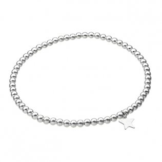 Bracelet élastique perles 3mm avec étoile plate 7mm (1pc)