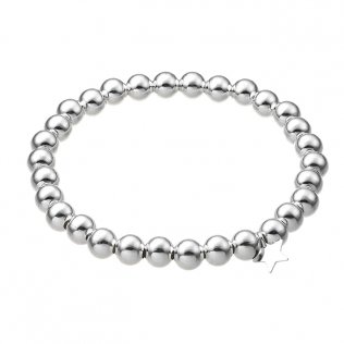 Bracelet élastique perles 6mm avec étoile plate 7mm (1pc)