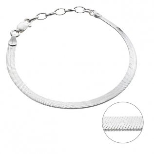 Bracelet chaîne serpent 4mm plate 15+3cm extension (1pc)