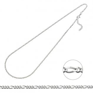 Collier figaro 3+1 1,7mm 42+3cm extension (1pc)