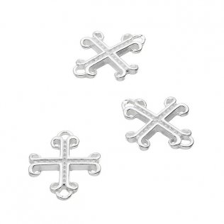 Croix gothique avec perles 19x15mm 2 trous (2pcs)