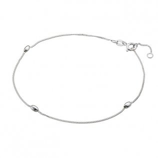 Fusskette ovale Perlen 25cm mit Ring bei 23cm (1Stk)