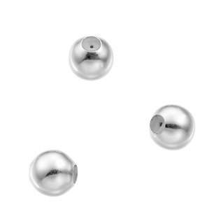 Perles lisses 6mm trou 2,9mm avec silicone bloquant (env. 20pcs)