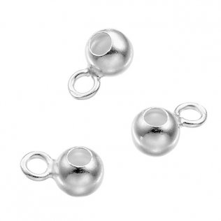 Perles lisses 4mm avec anneau fil 0,6mm et trou 1.9mm (env. 50pcs)
