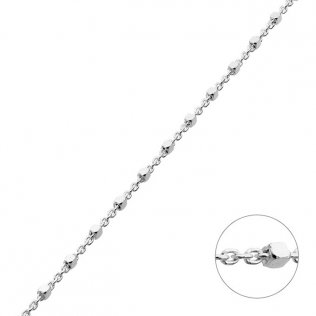 Chaîne forçat ovale 1,2mm fil 0,3mm avec perles carrées 1,2mm (1m)