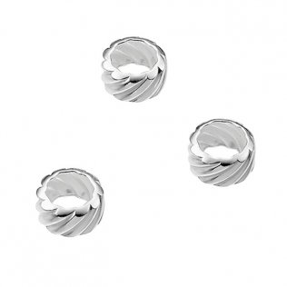 Perles rondelles striées 5mm trou 3,6mm (env.30pcs)