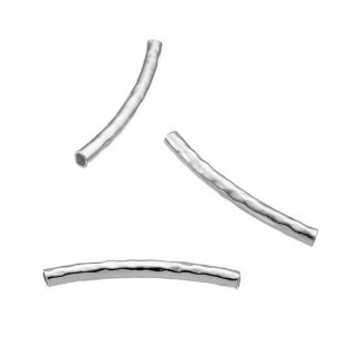 30x3mm curved hammered tubes (10pcs)