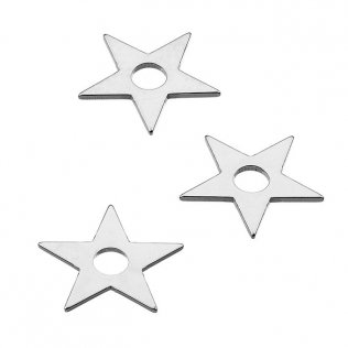 Breloques étoiles à 5 branches 10mm trou central (env. 30pcs)