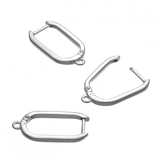 Support boucles d'oreilles clip ovales 10X20mm avec anneau fermé (2paires)