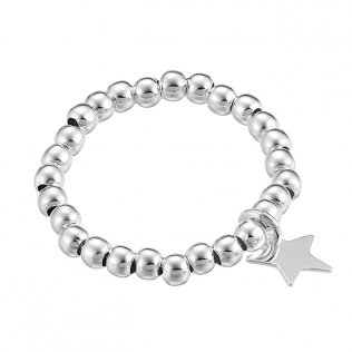 Bague élastique perles 3mm avec étoile (1pc)