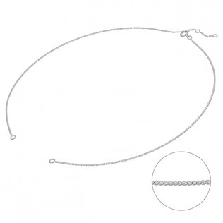 Collier chaîne gourmette semi-fini 36,5cm avec anneaux ouverts (5pcs)