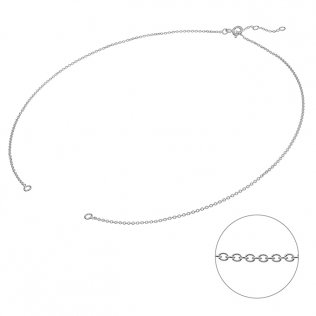 Collier chaîne forçat 1,2mm semi fini 39cm avec anneau à 36cm et 37,5cm