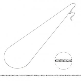 1,2mm herrringbone ready-to-wear necklace 50+5cm extender (1pc)