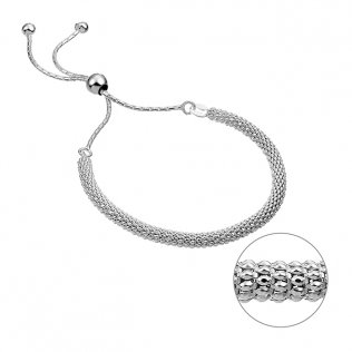 Bracelet chaîne pop 3,7mm, fermoir perle coulissante (1pc)