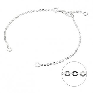 Bracelet chaîne forçat 15cm+anneau à 13cm+2 anneaux (10pcs)