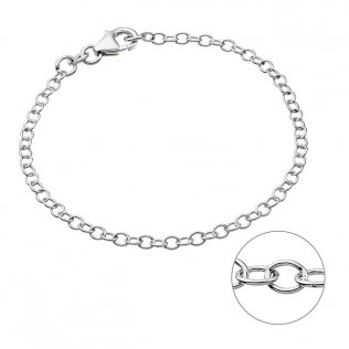 Bracelet chaîne forçat ovale 2,7mm 18cm (3pcs)