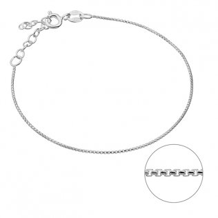 0,85mm round box ready-to-wear bracelet 15+3cm extender (3pcs)