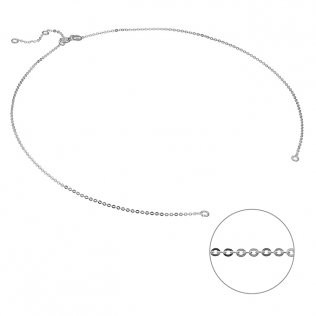 Collier semi fini chaîne forçat 39cm avec anneaux à 35cm et 37cm (5pcs)